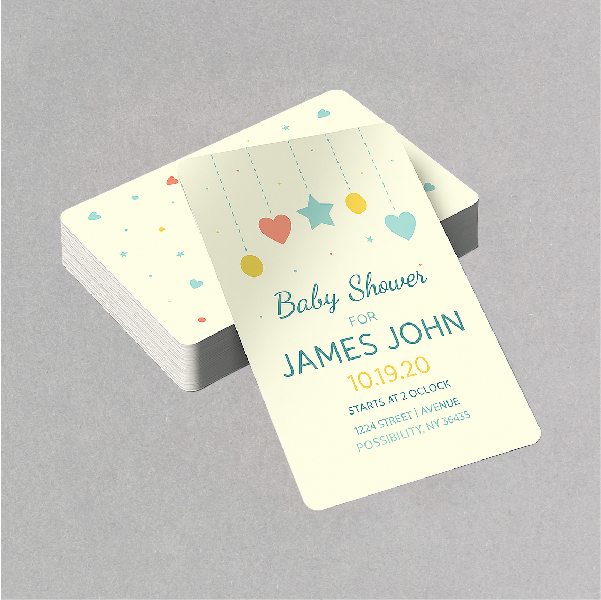 Round Corner Announcement Cards